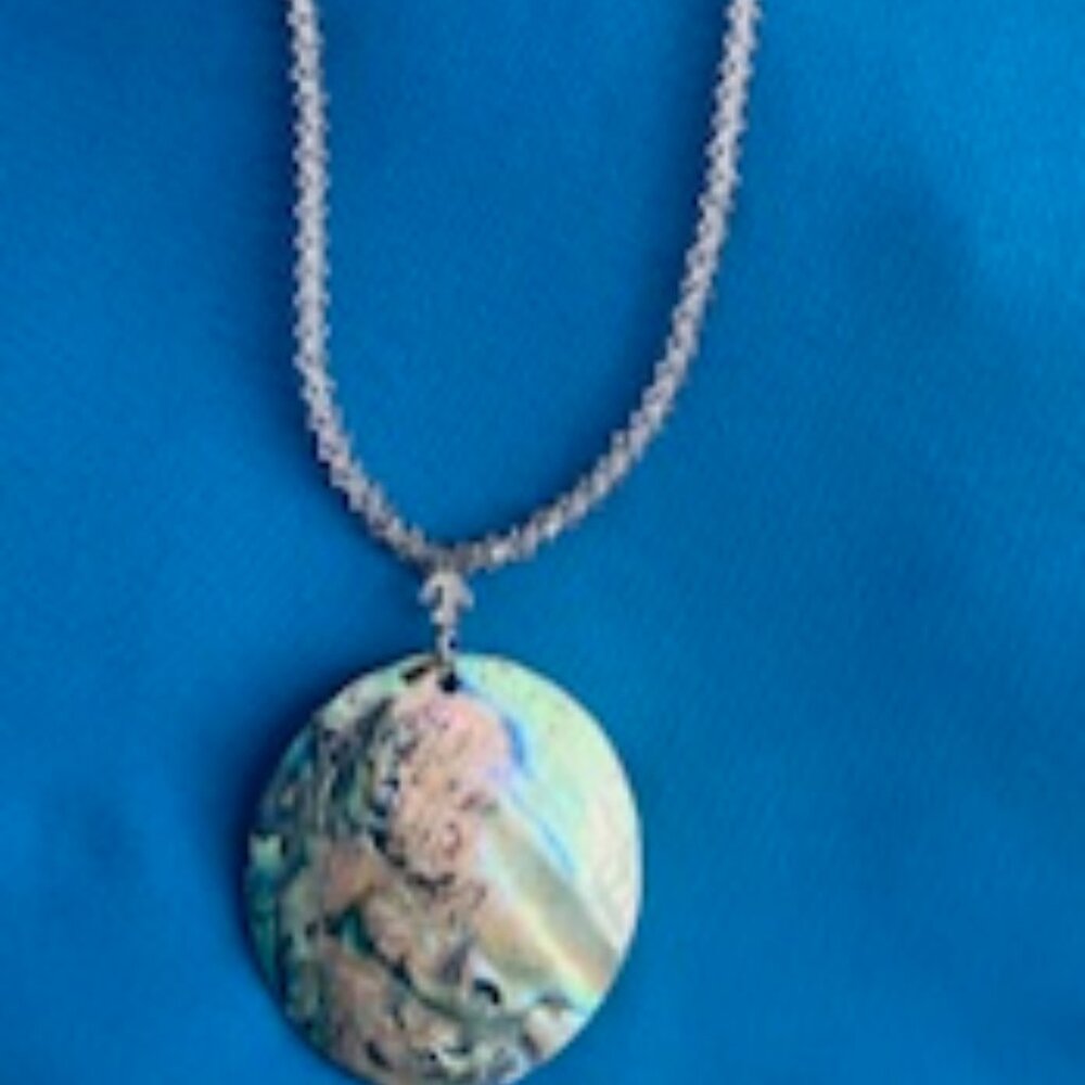 Women's necklace with beads and Abelone shell